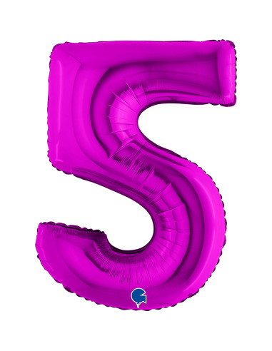 Balão FOIL N°5 Roxo 102cm