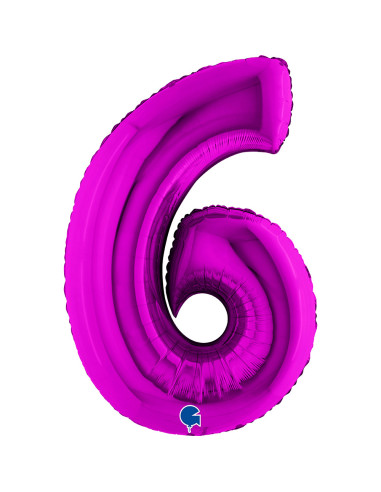 Balão FOIL N°6 Roxo 102cm