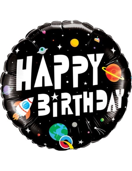 Balão FOIL HAPPY BIRTHDAY REDONDO ASTRONAUTA 46cm