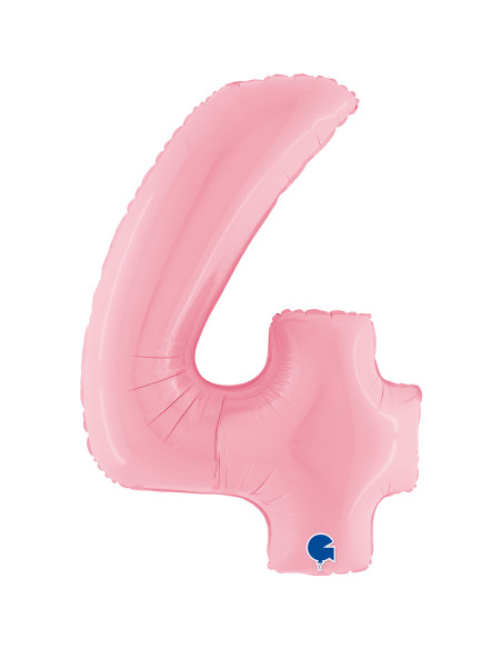 Balão FOIL N°4 Rosa Pastel 102cm