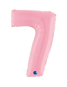 Balão FOIL N°7 Rosa Pastel 102cm
