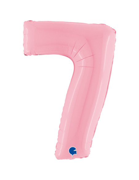 Balão FOIL N°7 Rosa Pastel 102cm