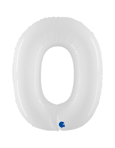 Balão FOIL N°0 Branco Fluo 102cm