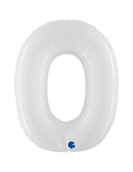 Balão FOIL N°0 Branco Fluo 102cm