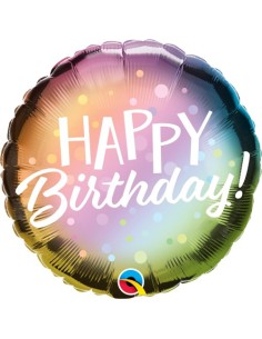 Balão FOIL HAPPY BIRTHDAY REDONDO METALICO 46cm