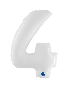Balão FOIL N°4 Branco Fluo 102cm