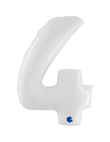Balão FOIL N°4 Branco Fluo 102cm
