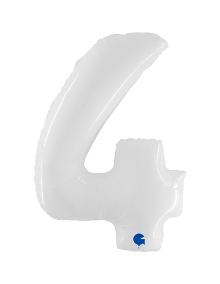 Balão FOIL N°4 Branco Fluo 102cm
