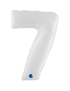 Balão FOIL N°7 Branco Fluo 102cm