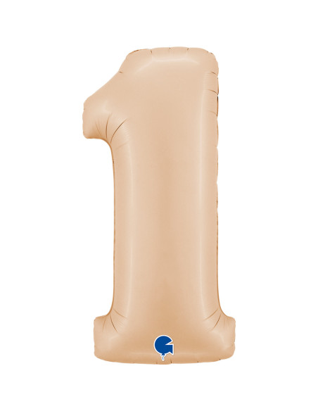 Balão FOIL N°1 Satin Nude 102cm