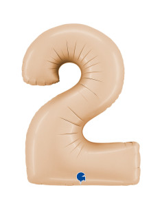 Balão FOIL N°2 Satin Nude 102cm