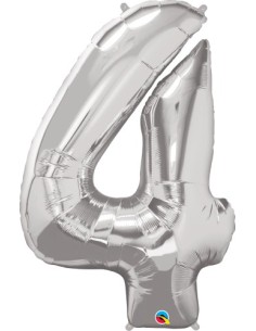Balão FOIL N° 4 SILVER 86cm