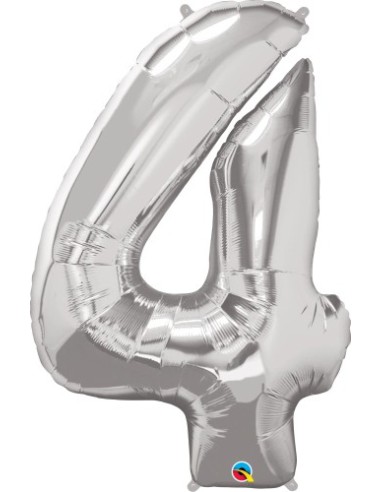 Balão FOIL N° 4 SILVER 86cm