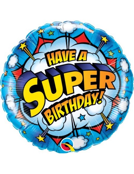 Balão FOIL SUPER BIRTHDAY REDONDO 46cm