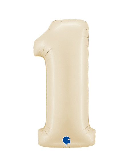 Balão FOIL N°1 Satin Cream 102cm