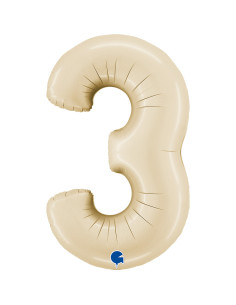 Balão FOIL N° 3 Satin Cream 102cm