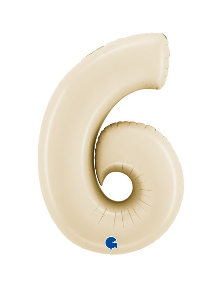 Balão FOIL N° 6 Satin Cream 102cm