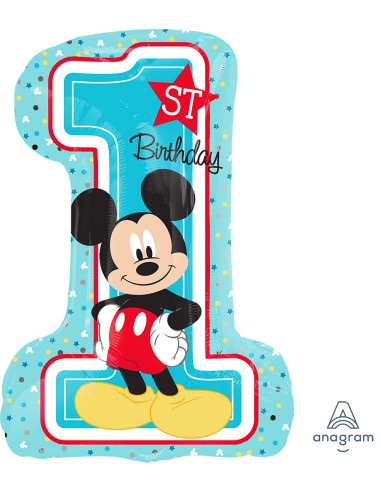 Balão FOIL Mickey Mouse 1 Aniversário 48cm