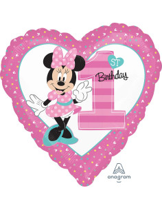 Balão FOIL Minnie 1 Aniversário 43cm