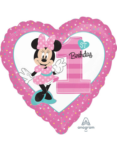 Balão FOIL Minnie 1 Aniversário 43cm