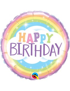 Balão FOIL HAPPY BIRTHDAY REDONDO RAINBOW 46cm