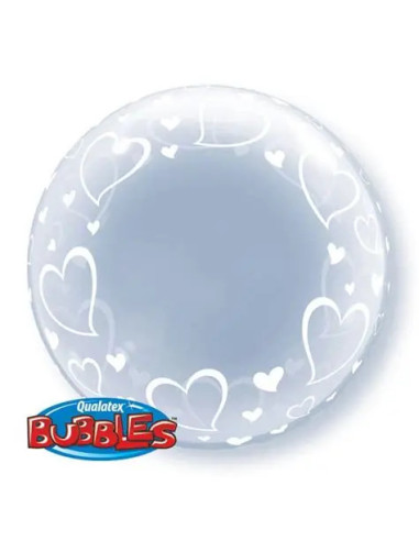 Balão BUBBLE Corações 61cm