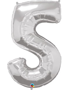 Balão FOIL N° 5 SILVER 86cm