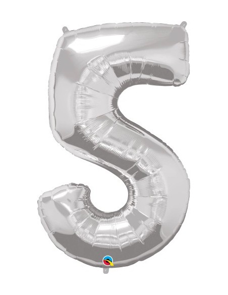Balão FOIL N° 5 SILVER 86cm