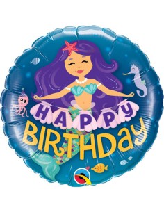 Balão FOIL HAPPY BIRTHDAY REDONDO SEREIA 46cm