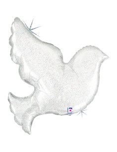 Balão FOIL Pomba Branca Pérola