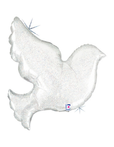 Balão FOIL Pomba Branca Pérola