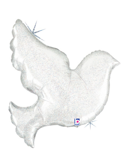 Balão FOIL Pomba Branca Pérola