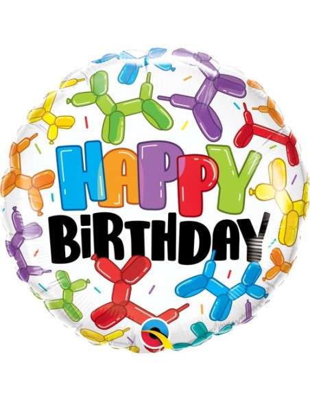 Balão FOIL HAPPY BIRTHDAY REDONDO MODELAGEM 46cm