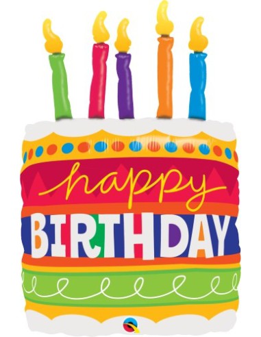 Balão FOIL HAPPY BIRTHDAY BOLO COM VELAS 89cm
