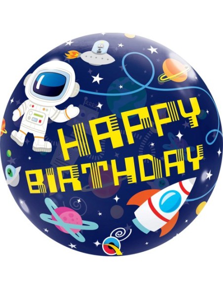 Balão BUBBLE HAPPY BIRTHDAY ASTRONAUTA 56cm
