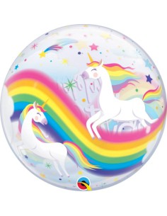Balão BUBBLE HAPPY BIRTHDAY UNICORNIO 56cm 2