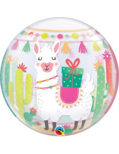 Balão BUBBLE HAPPY BIRTHDAY LAMA 56cm 2