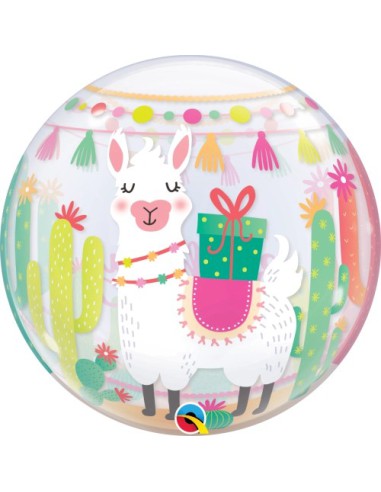 Balão BUBBLE HAPPY BIRTHDAY LAMA 56cm